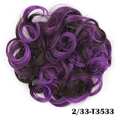 DENIYA Ladies Synthetic Curly Elastic Multi-Tonal Colored Hair Bands Hair Bun Extension Hairpiece for girls