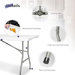 Byliable Folding Table 6ft Portable Heavy Duty