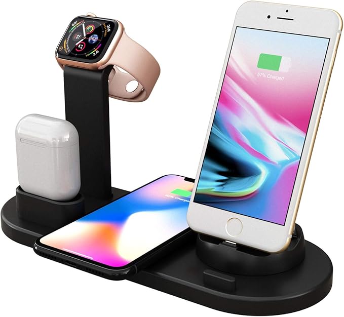 Kuooan Charging Station For Airpods Stand Charging Docks Holder Apple Watch Nightstand Mode For Iphone X 7 7plus Etc Amazon Co Uk Electronics