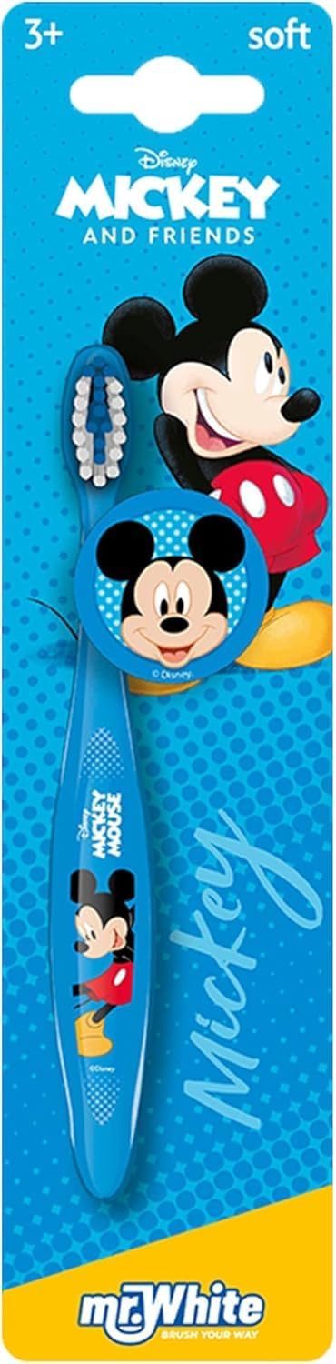 MR.WHITE BRUSH YOUR WAY Disney Mickey Mouse Kids Toothbrush Soft Bristles 3-12