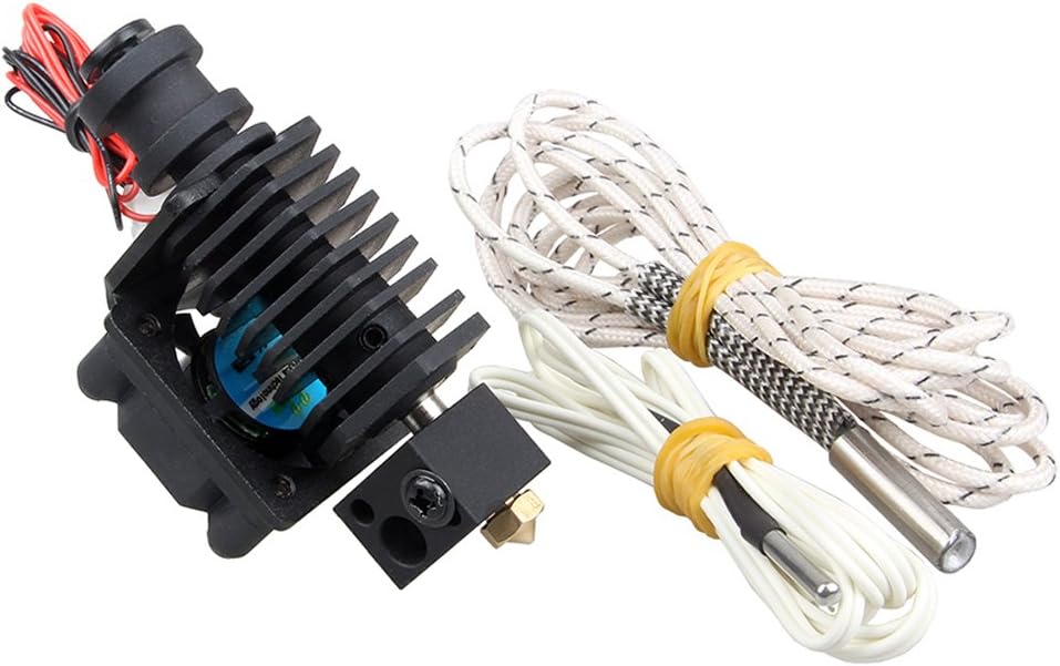 Wangdd22 3D Printer Parts Improved 3D V6 Hexagon Universal Hotend Kit 0.4mm/1.75mm Straight Through Throat Extruder Hot End Kit with Fan Kit