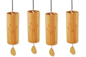 NEXTGRADE Chimes Set of 4 – Handmade Wind Chimes Tuned to The 4 Elements (Terra, Aqua, Aria, Ignis) – Meditation, Yoga, Sound Healing & Relaxation – Soothing Harmonic Bamboo Resonance
