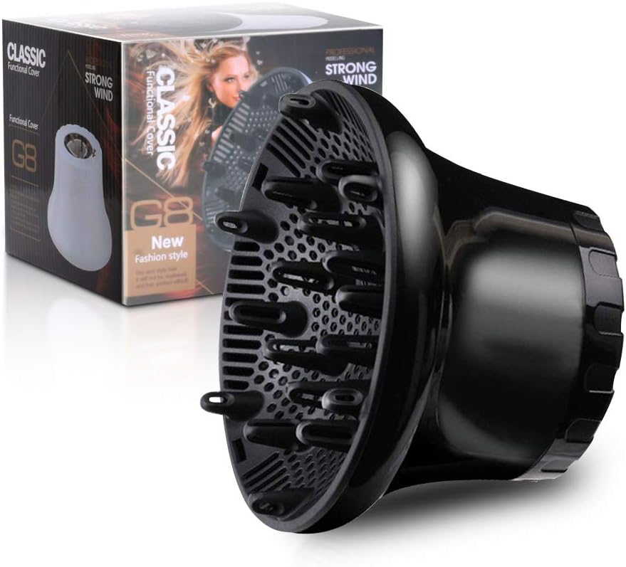 Universal Hair Diffuser Hair Dryer Diffuser Attachment For Curly Wave Thick and Nature Hair Profession Blow Dryer Diffuser Attachment Use Honeycomb Element Adjustable (black)