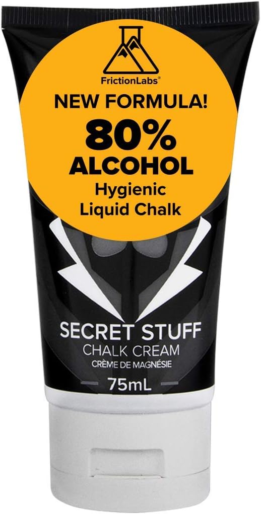 Friction Labs Secret Stuff Liquid Chalk, New Hygienic Formula - 80% Alcohol Sports Chalk Cream - Great Grip for Gymnastics, Rock Climbing, Sports, Lifting, Pull-Ups, Deadlifts, Kettlebells, Pole : Sports & Outdoors