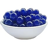 Stone Beads 10mm 60pcs Dark Blue Chalcedony Beads Round Loose Gemstones Beads for Bracelet Necklace Jewelry Making (10mm, 61031 Dark Blue Chalcedony)