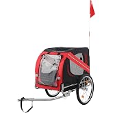 PEXMOR Dog Bike Trailer - Folding Pet Cart w/Universal Hitch, Cargo Carrier for Dog &amp; Quick Release 20" Wheels &amp; 3 Entrances