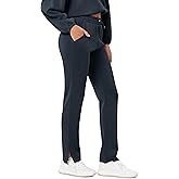 ODODOS Women's Modal Soft Split-Hem High Waist Pants with Pockets Adjustable Shockcord Casual Lounge Pants