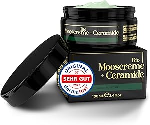 BIO Moossalbe gegen Falten hochdosiert 100ml • mit MossCellTec™, Ceramiden und Hyaluronsäure • +Sheabutter +Vitamin E • Vegan • hochwirksamer Moosextrakt in einzigartiger Transportmatrix • Anti Aging