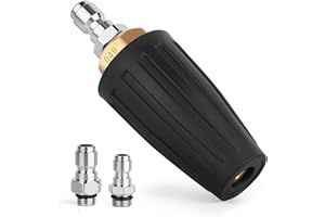 GIANTOOL Pressure Washer Tips Turbo Nozzle, 4000 PSI Max. 5000 PSI 360° Rotating Spray Pressure Washer Turbo Tips with 1/4” 3/8” Quick Connect for Garden Car Concrete Brick Vinyl Surface 4.0 GPM 4.0 Orifice