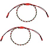 Mikovivi 2pcs Palestine Handmade Bracelets, Adjustable Palestine String Bracelet Thin-Styled Braided Bracelet Palestine Flag Bracelet Rope Wrap Wristband for Men Women