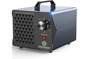 ONAMOR Ozone Generator 83,000mg - Ozone Machine for Home, Smoke, Car, and Pet Room. (Suitable for Area of 6,000 Square Feet) - Gray