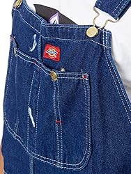 Dickies Men's Bib Overall Work Pants, Rinsed Indigo