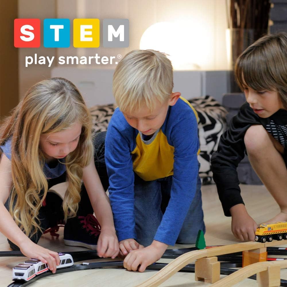 intelino J-1 Smart Train Starter Set, Robot Toy Train That Teaches Coding Through Play, Wooden Train Set Compatible - Image 3