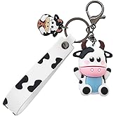 Cute Keychain,Lovely Rhinestone Silicone Key Decoration for Women,Sparkling Keyring Crystal Purse Pendant,Gift to Friends