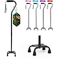 BeneCane Quad Cane Adjustable Walking Cane with Offset Soft Cushioned Handle for Men & Women Lightweight Comfortable with 4-Pronged feet for Extra Stability