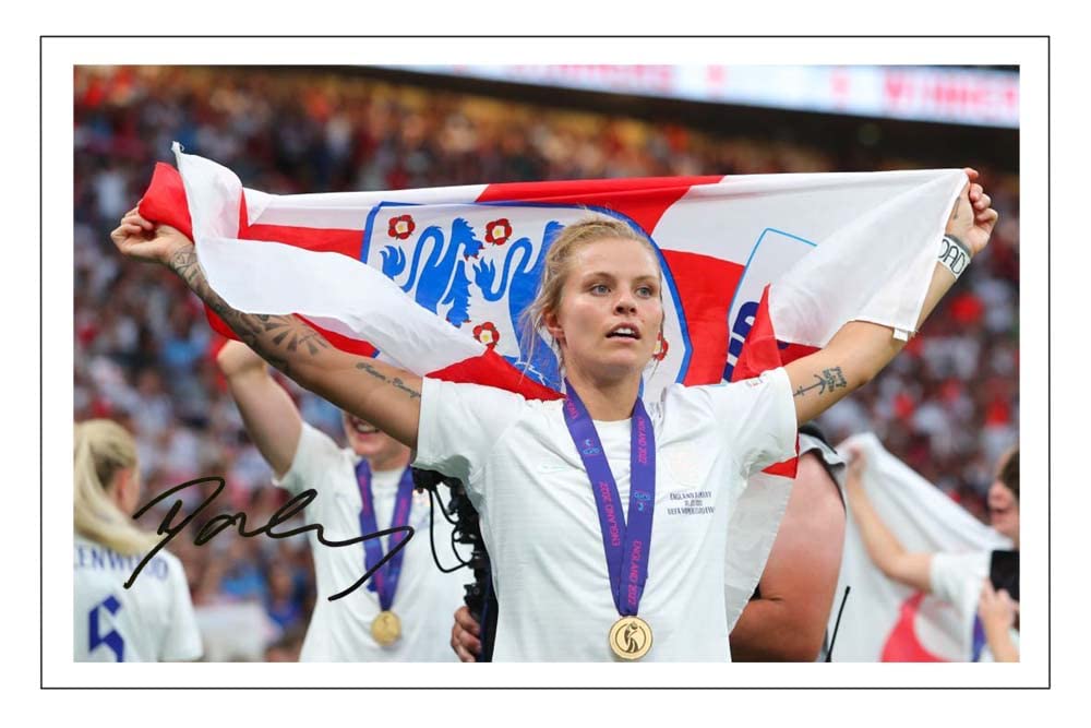 Rachel Daly England Lionesses Euro 2022 Winners Signed 12x8 Inch Photo Print With Pre Printed Signature Autograph Gift