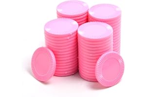 Smartdealspro 64pcs 32mm/1.26 Inch Opaque Plastic Learning Counters Disks Mini Poker Chips Game Tokens with Storage Box