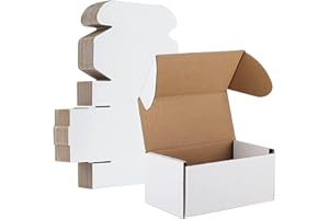 25 Pack Small Boxes, 4x6x2 Inch Corrugated Shipping Boxes with Lids, Box Mailers for Packing and Mailing