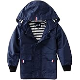 M2C Boys Girls Hooded Cotton Lined Rain Jacket Light Windbreaker