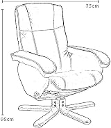 EVRE Armchair With Foot Stool and Reclining Functions Fabric Dark Grey view 3