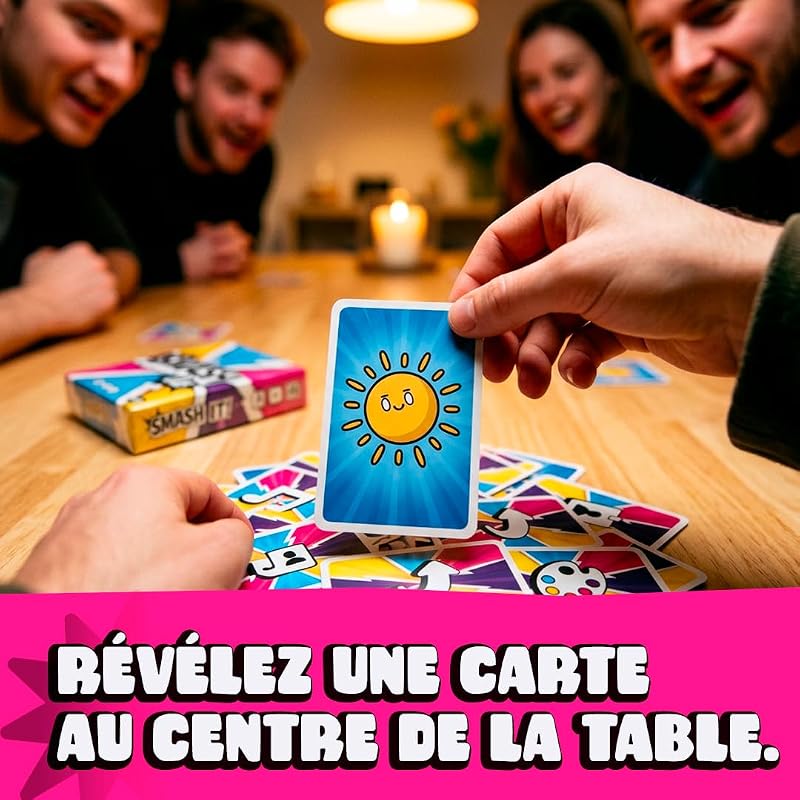 Smash It - Jeu de société Famille et Amis - Jeu de Cartes Rapidité et Ambiance - 2 à 8 Joueurs - 10 Min - Idée Cadeau - Format Voyage