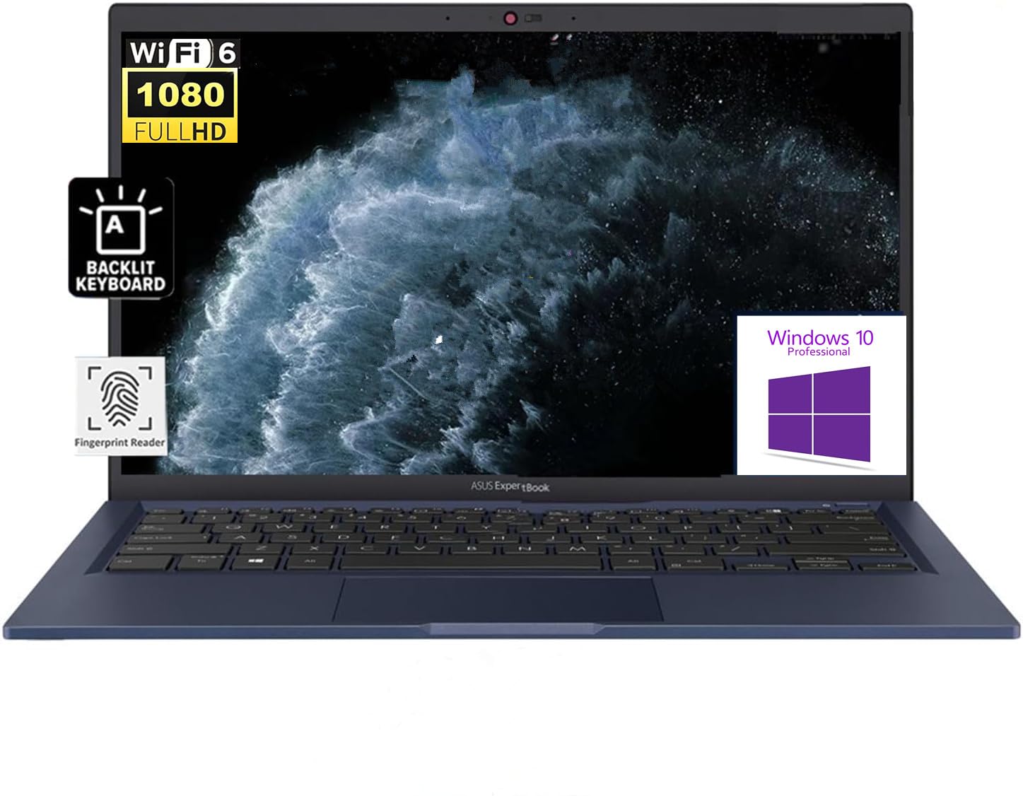 ASUS ExpertBook B1 14" FHD Laptop, Intel Core i5-1135G7 Processor, 16GB RAM 512GB PCIe SSD, Wi-Fi 6, Bluetooth 5, Backlit Keyboard, Fingerprint Reader, Windows 10 Pro, Military Grade Durable, Black