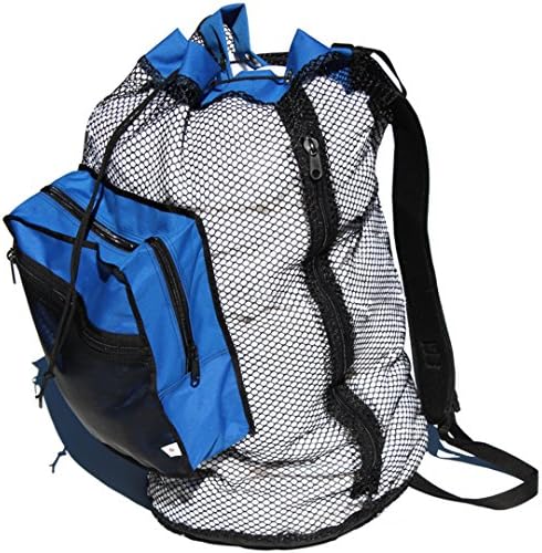 Gear Up Guide USA Crafted Urban Rucksack 3 Load Laundry Bag Heavy Duty Mesh Backpack, Blue