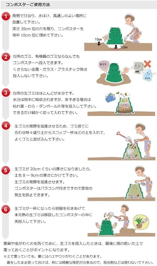 Amazon Co Jp 三甲 サンコー 生ゴミ処理容器 コンポスター230型 グリーン 01 家事用品 掃除関連 並行輸入品 Diy 工具 ガーデン