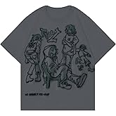 Vamtac Oversized Graphic Tees Y2k Vintage Tops for Men Streetwear Cotton T Shirts