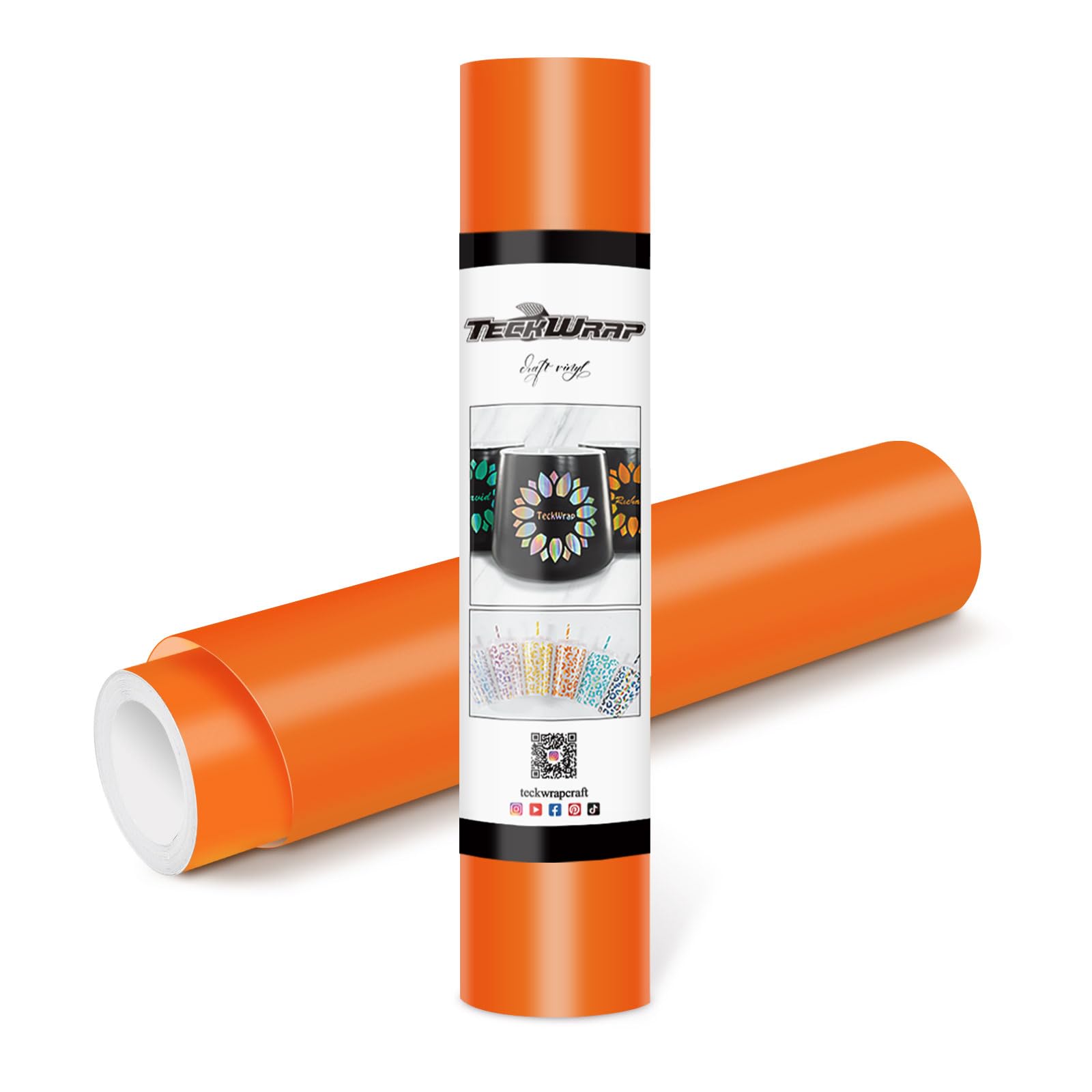 TECKWRAP Permanent Adhesive Vinyl 12" x 10ft, Matte Orange