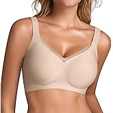 KUTUMAI Wireless Jelly Bras for Women V Mesh No Underwire Seamless Bralettes Push Up Full Coverage Comfort Everyday Bra
