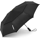 ShedRain Vortex Automatic Compact Folding Travel Umbrella – Push-Button Open & Close, Vented Double Canopy, Protects from Rain, Sun, & Wind