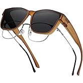 GEGURI Polarized Sunglasses Fit Over Glasses for Men Women, Oversized Square Sun Glasses UV400 Protection Shades