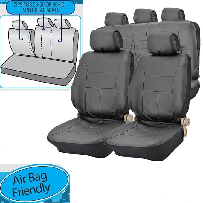 Lexus IS300 IS300H UNIVERSAL BLACK PVC Leather Look Seat Covers Heavy