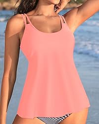 Womens Flowy Tankini Tops Only - Modest Bathing