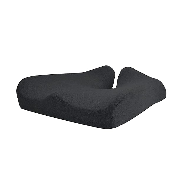 CUSHION LAB PATENTED PRESSURE RELIEF SEAT CUSHION FOR LONG SITTING HOURS ON OFFICE & HOME CHAIR – EXTRA-DENSE MEMORY FOAM FOR SOFT SUPPORT. CAR PAD FOR HIP, TAILBONE, COCCYX, SCIATICA – BLACK