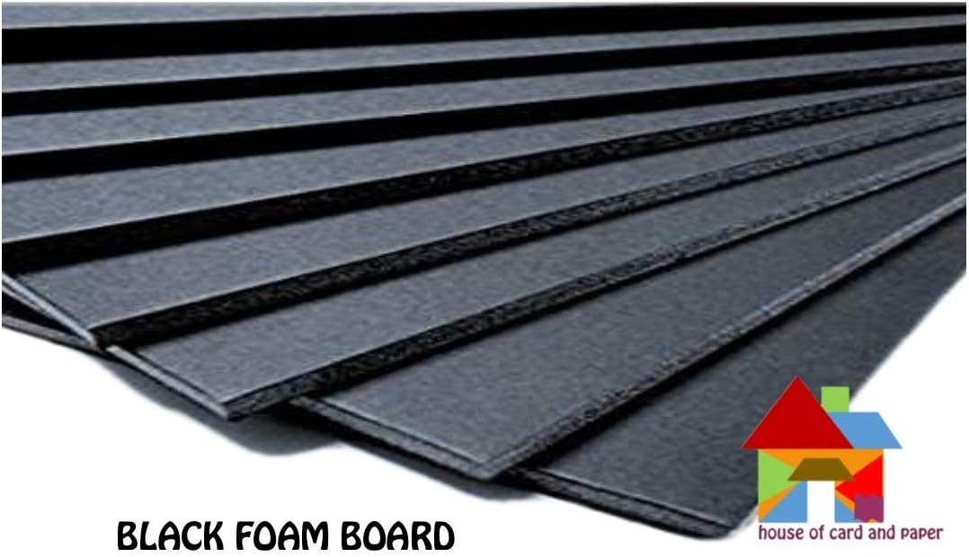 House of Card & Paper Black Foam Board A1 size 840x594 x5mm 10 sheets per carton, A1 840 x 594 x 5 mm