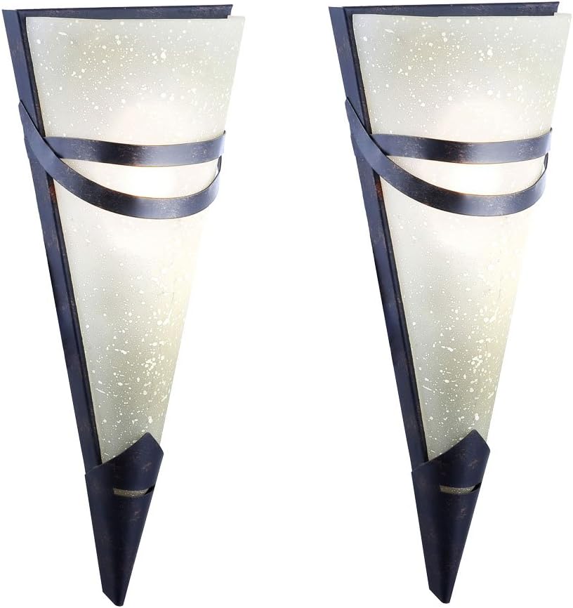 2er Set Wand Lampe Antik Design Rost Farben Esszimmer Strahler Fackel Leuchte