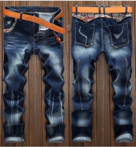 Amazon 新しいメンズファッションパッチワークストレートデニムパンツ中ウエストジーンズベルトなし 34 ブルー 枕 抱き枕 オンライン通販