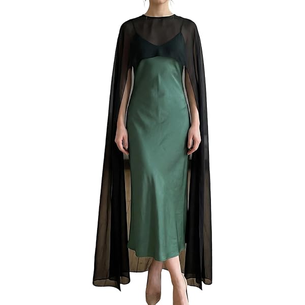 TUWIXIUW Women Sheer Long Capes Chiffon Shawl Dress Cover Up Formal Mesh  Capelet Poncho Wraps Bridal Wedding Evening (Black, One Size) at Amazon  Women's Clothing store