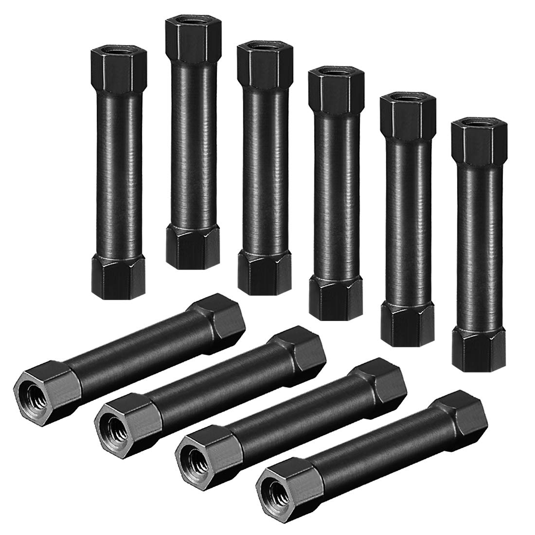 uxcell Hex Aluminum Standoff Spacer Column M3x35mm,for RC Airplane,FPV Quadcopter,CNC,Black,10pcs