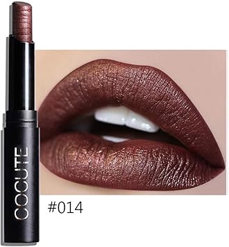 Guesspower Rouge à Lèvres 15 Couleurs Longue Durée Waterproof Rouge à Lèvres Matcouleur Métal Coller Longue Tenue Gloss Beauté Brillant Lip Gloss