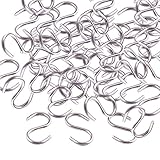 Supla 120pcs Stainless Steel 14mm Long Tiny Mini S Hooks Connectors Ornament Hooks for Jewelry, Key Ring, Key Chain, Pet Name Tag, Wood Circles