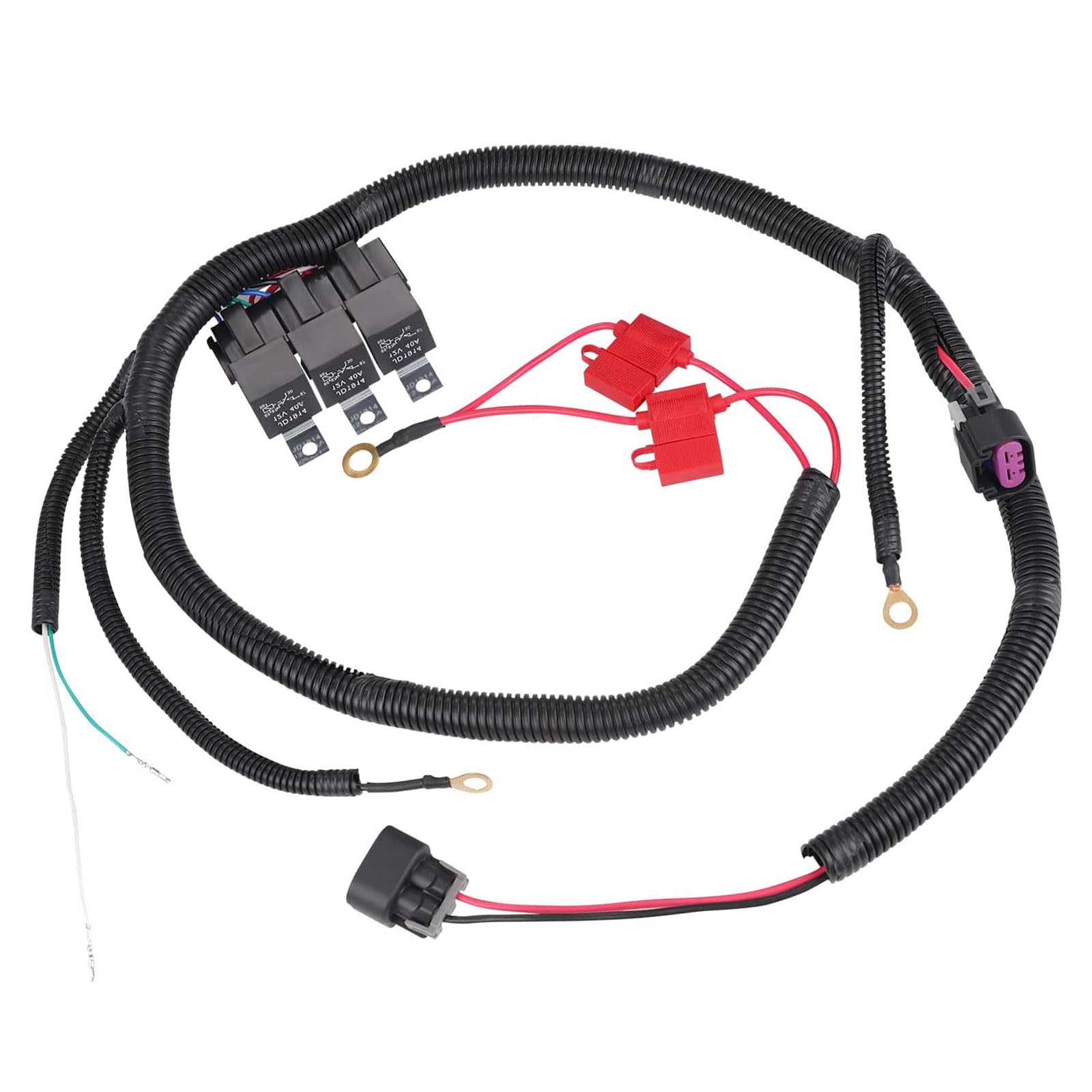 Photo 1 of Dual Electric Fan Upgrade Wiring Harness Kit Compatible with 1999–2006 GM ECU Control Electric Cooling Fan Replace 7L5533A226T