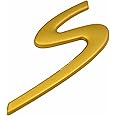 Zorratin Large Gold "S" S Letter Rear Trunk Boot Lid Hatch Tailgate Emblem Badge for Porsche 911 Cayenne Macan turbo panamera boxster