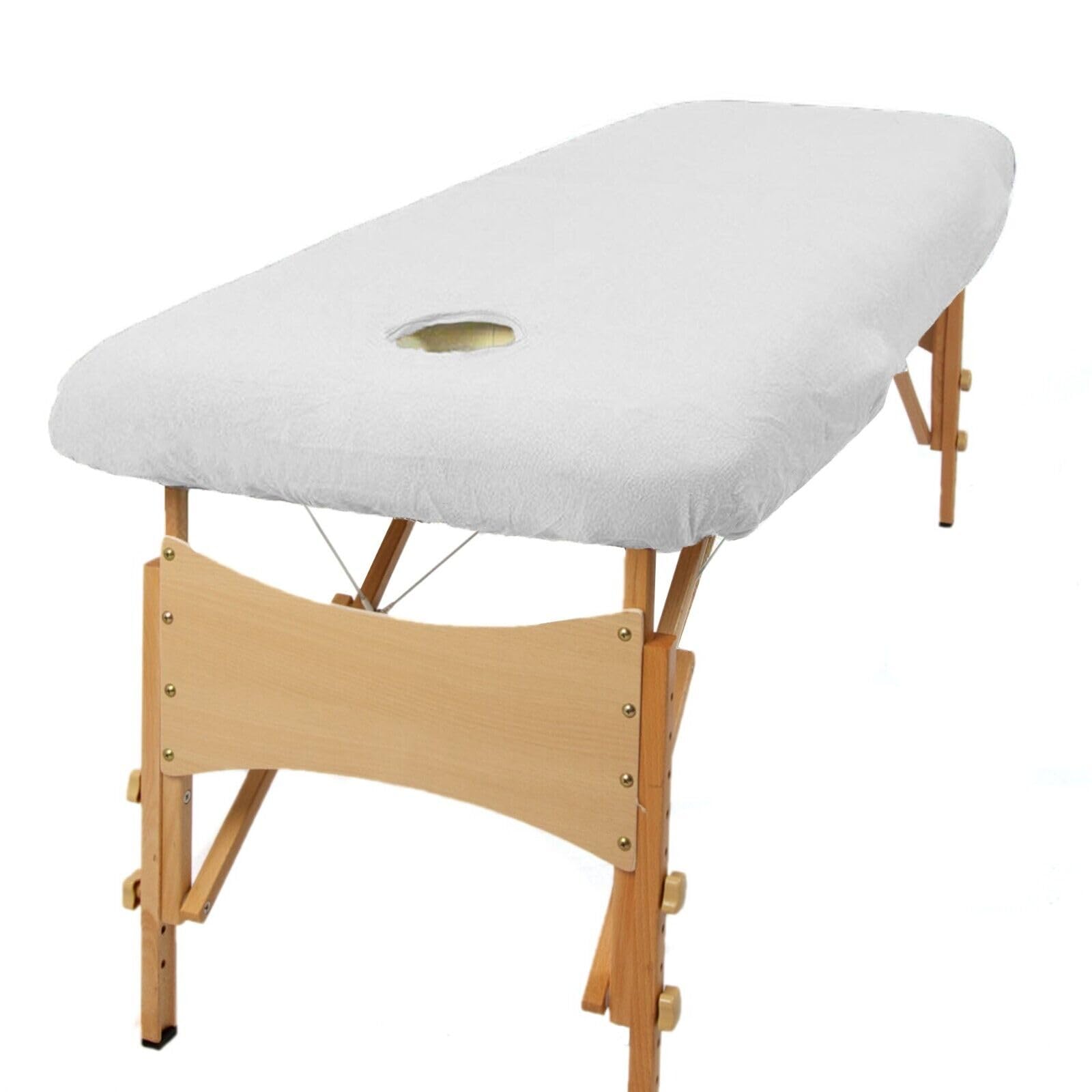 aztex Classic Massage Table Cover with Face Hole, Polycotton Elasticated Fit Beauty Bed Cover