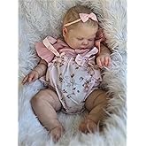 Anano Reborn Baby Dolls 24 inch Real Life Size Realistic Newborn Sleeping Baby Dolls Soft Cloth Body Life Like Reborn Doll with Painted Hair for Kids Ages 3+