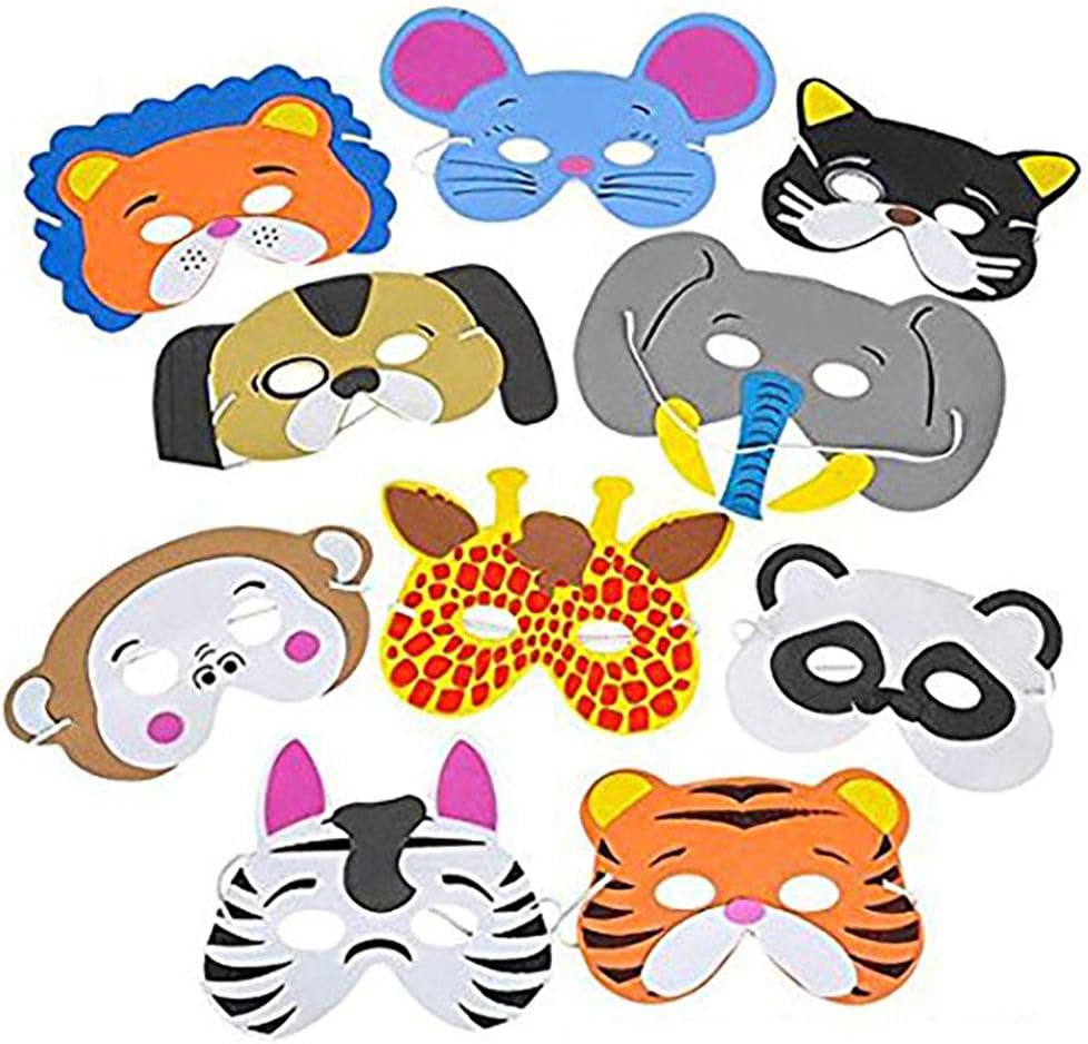 Amazon Com Kicko Foam Funny Animal Mask 12 Pack For Kids And
