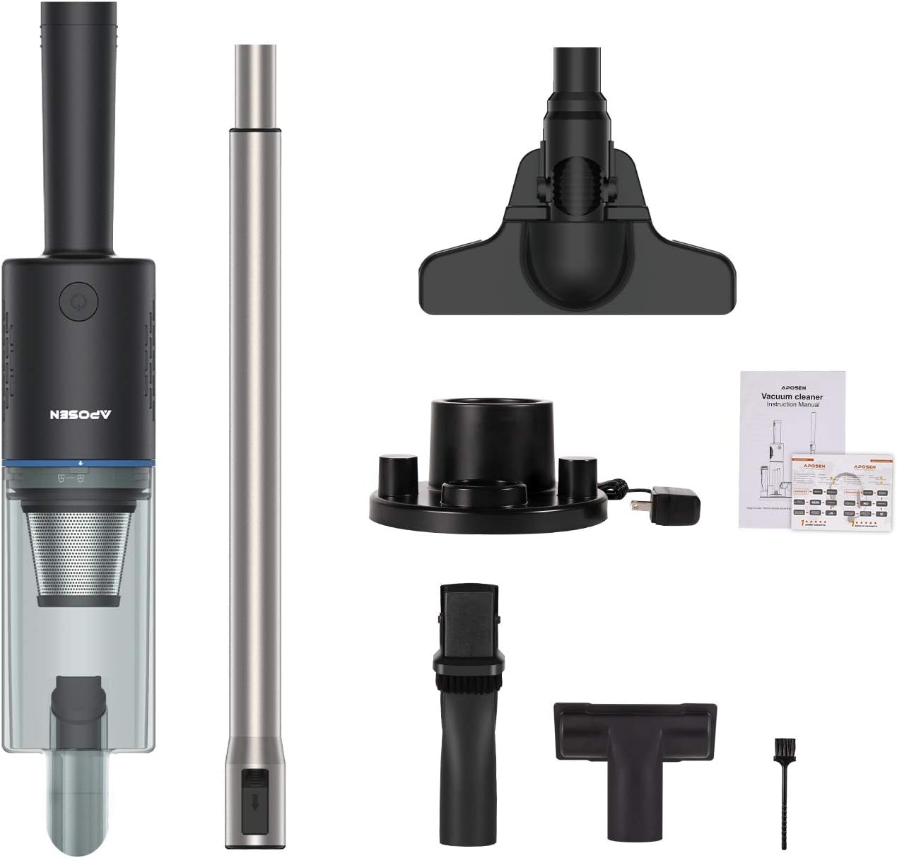 APOSEN Cordless Vacuum Cleaner, 16Kpa Strong Suction 5 in 1 Stick Vacuum Brushless Motor Ultra Lightweight for Home Hard Floor A16s -