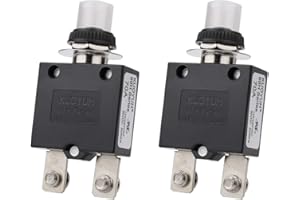 Clyxgs 98-70A Overload Protector, 70Amp Push Button Manual Reset Circuit Breaker 50V DC 125/250VAC 50/60Hz Thermal Circuit Br